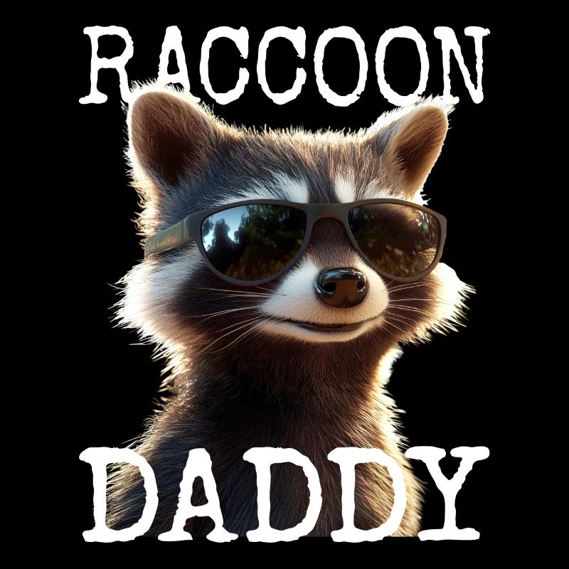 Raccoon Daddy Waschbär Vatertag Waschbären Dad