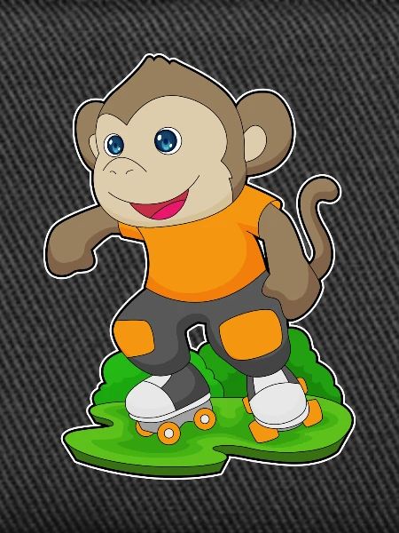 Affe Rollschuhfahren Rollschuhe