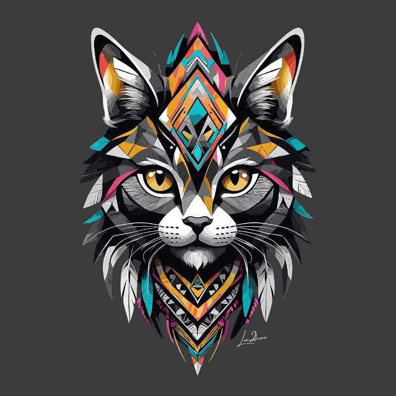 Tribal geometric cat
