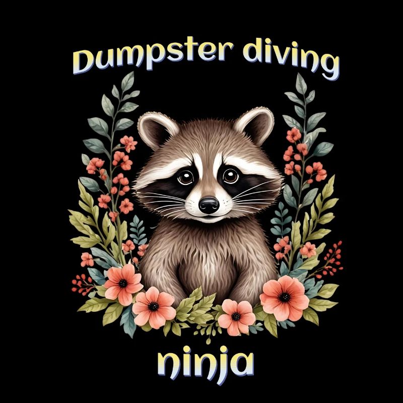 Waschbär Müllcontainer Tauchen Ninja