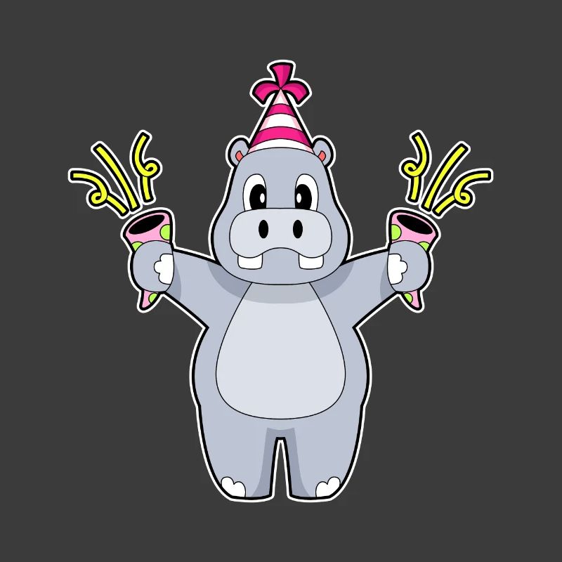 Nilpferd Geburtstag Konfetti