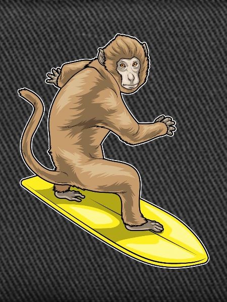 Monkey Surfing Surfboard Summer