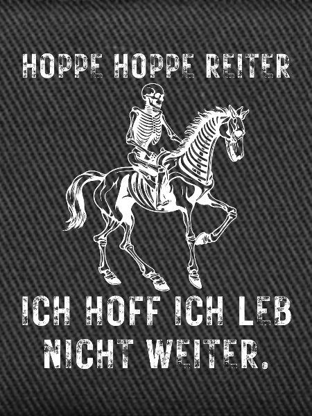 Hopp Reiter Motiv Spruch