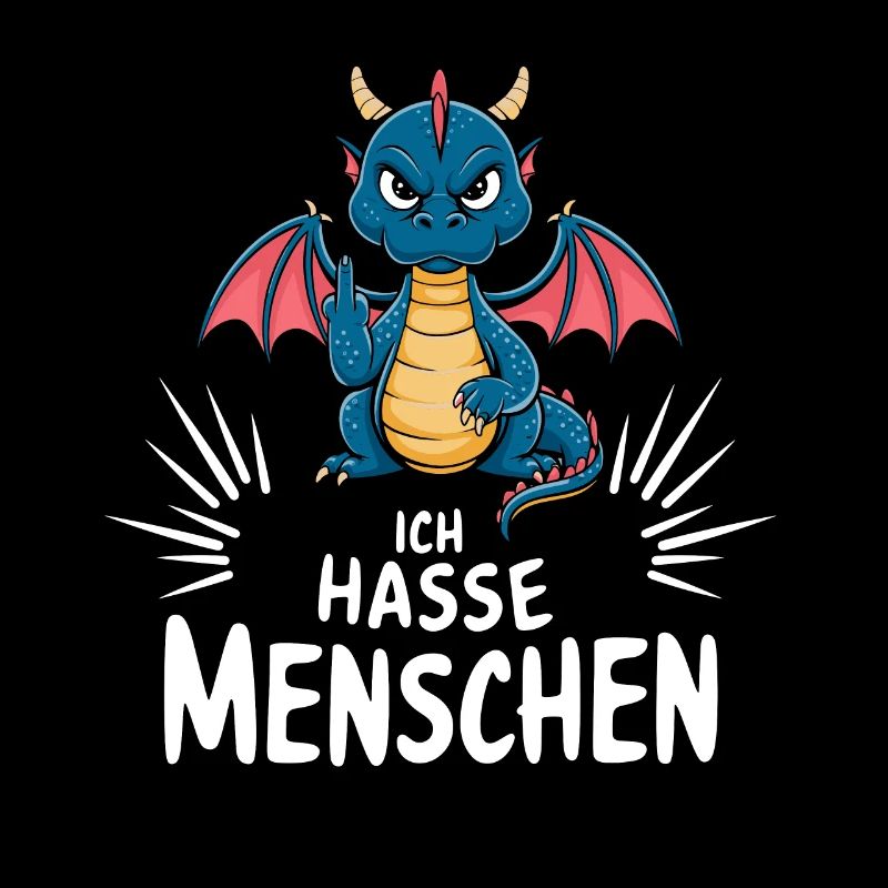 „Ich hasse Menschen“ – Frecher Drache mit Flügeln