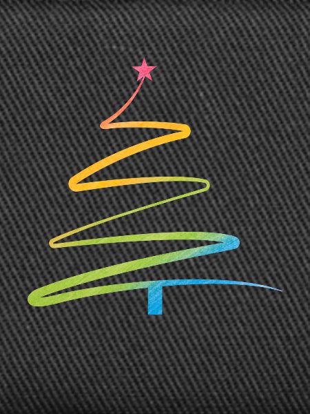 Regenbogen Weihnachtsbaum Aquarell