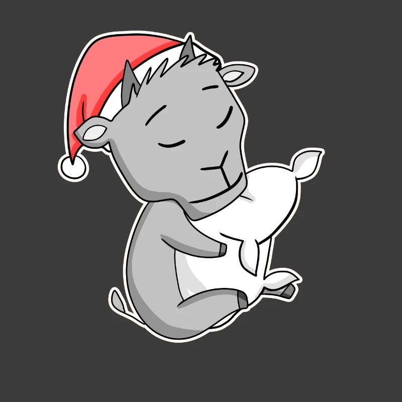Ziege Niedlich Müde Ausschlafen Weihnachten