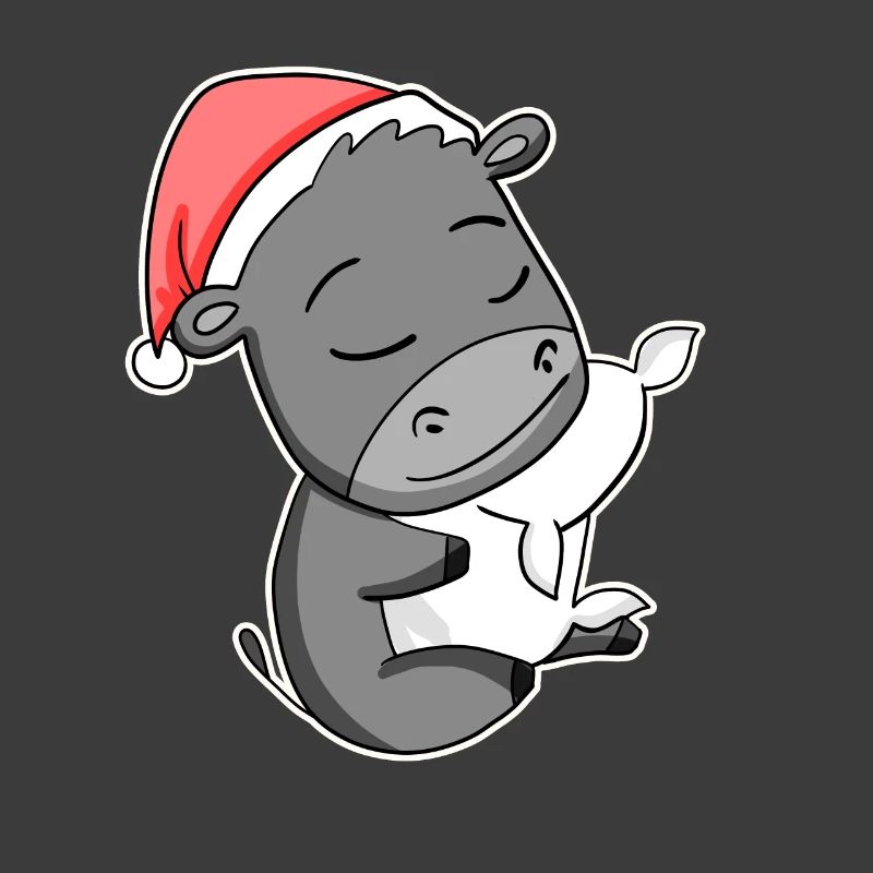 Âne mignon fatigué dormir à Noël