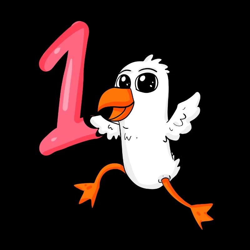 Zahl 1 Nummer Eins - Möwe Motiv