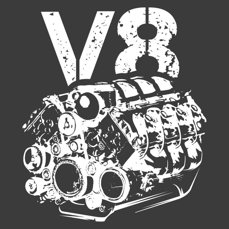 V8 engine musclecar bigblock car logo icon