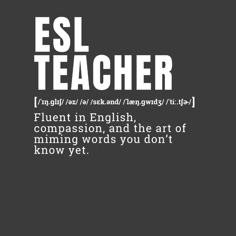 Drôle d’anglais comme professeur de langue seconde ESL ini
