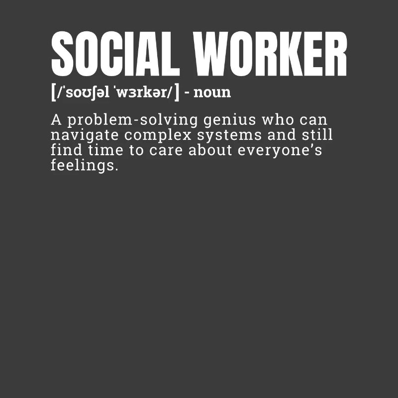 Funny Social Worker Problem-Solving Genius Definit