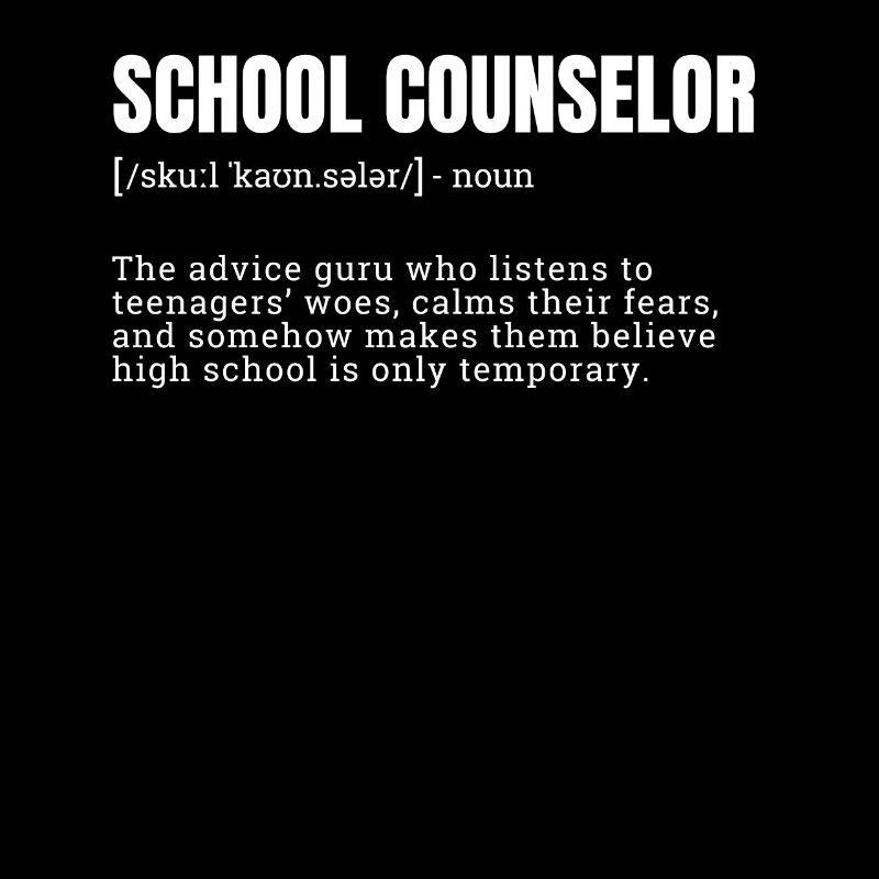 Définition comique d’un t-shirts de conseiller d’école