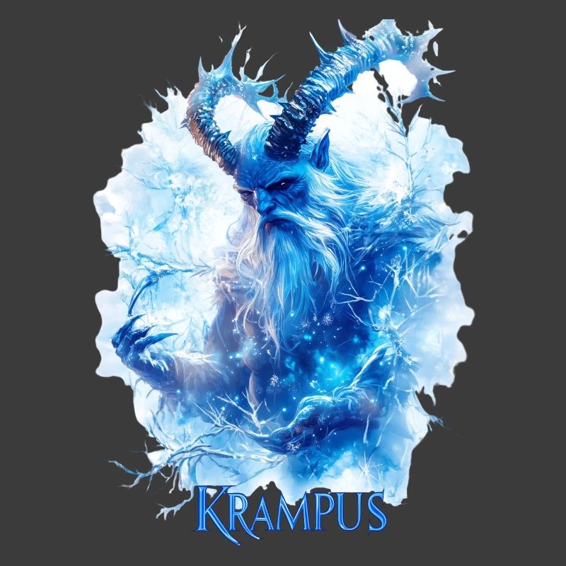 Krampus in einer Eislandschaft