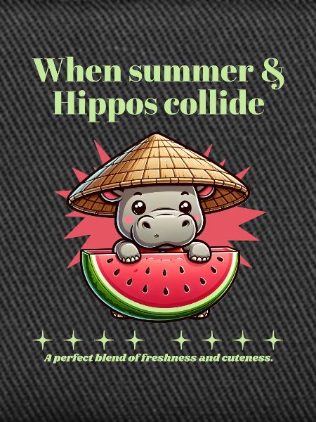 Nilpferd mit Wassermelone