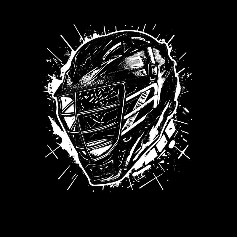 Dessin d’un casque de crosse