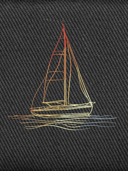 Retro Sailboat Line Art