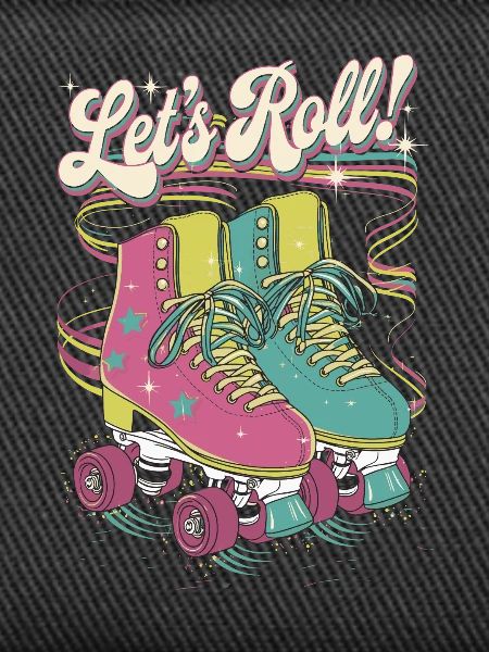 Let's Roll Buntes Retro-Rollschuh-Design