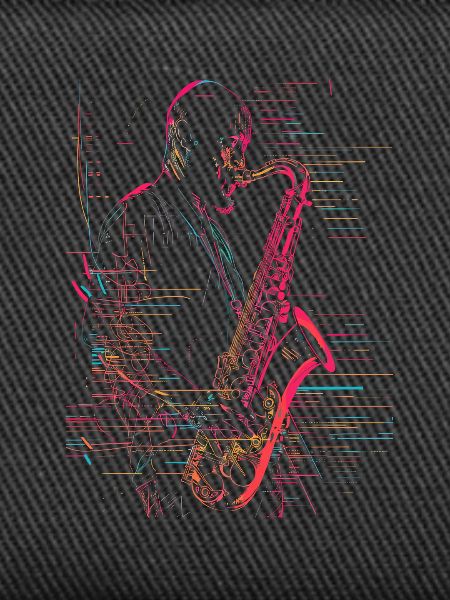 Saxophone Player Line Art