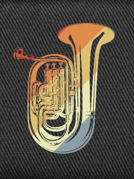 Tuba Sketch Retro