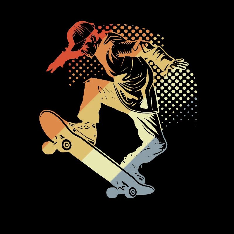Skateboarder Retro