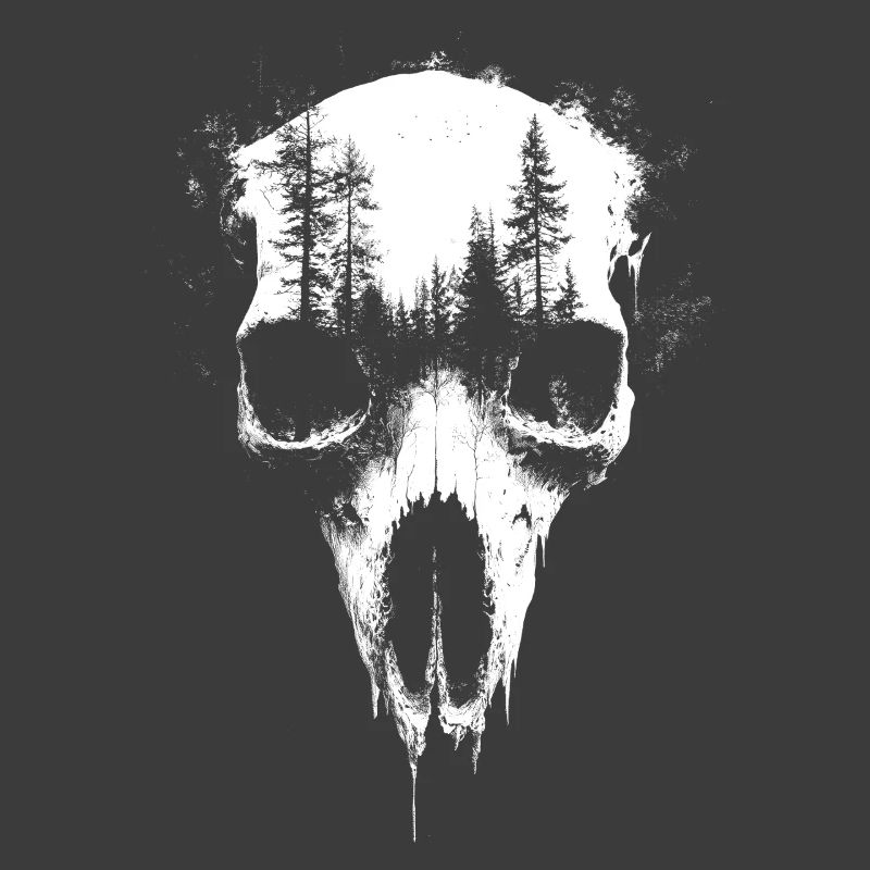 Deer Skull Forest Exposure Gothic Surreal Graphic