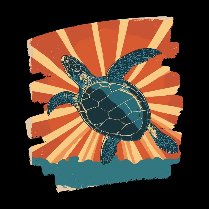 Tortue de mer rétro