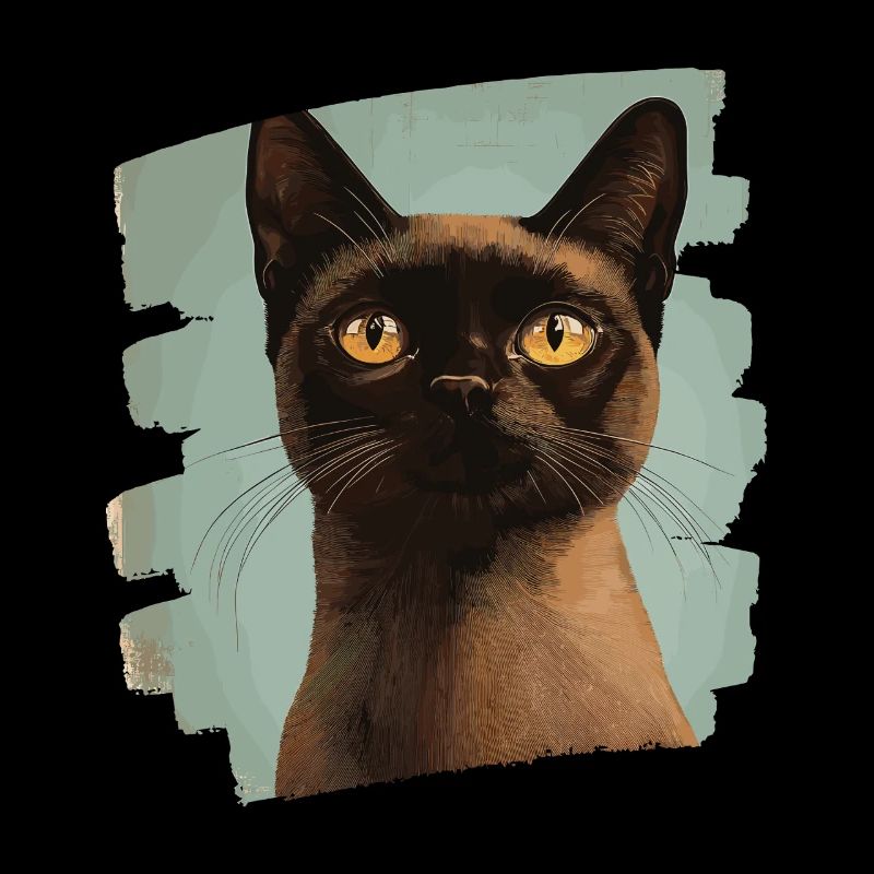 Burmese Burma Katze Retro