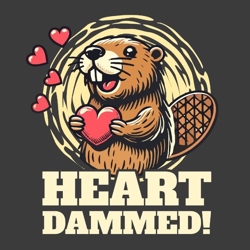 Heart Dammed - Cute Beaver Design for Valentine's Day