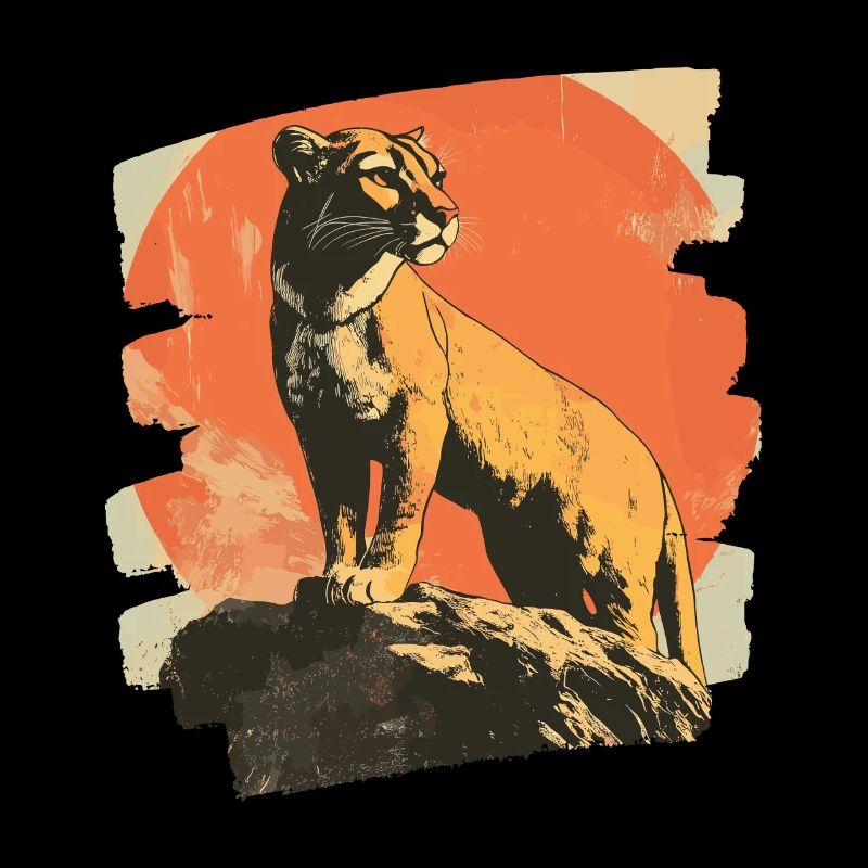 Lion from mountain Retro