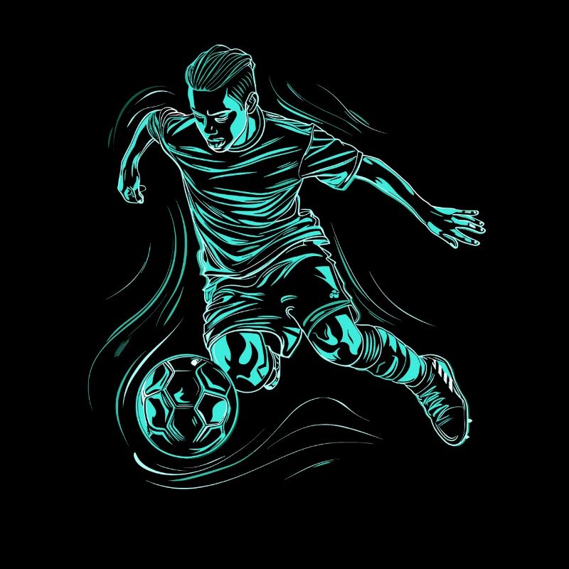Fußballjunge Zeichnung