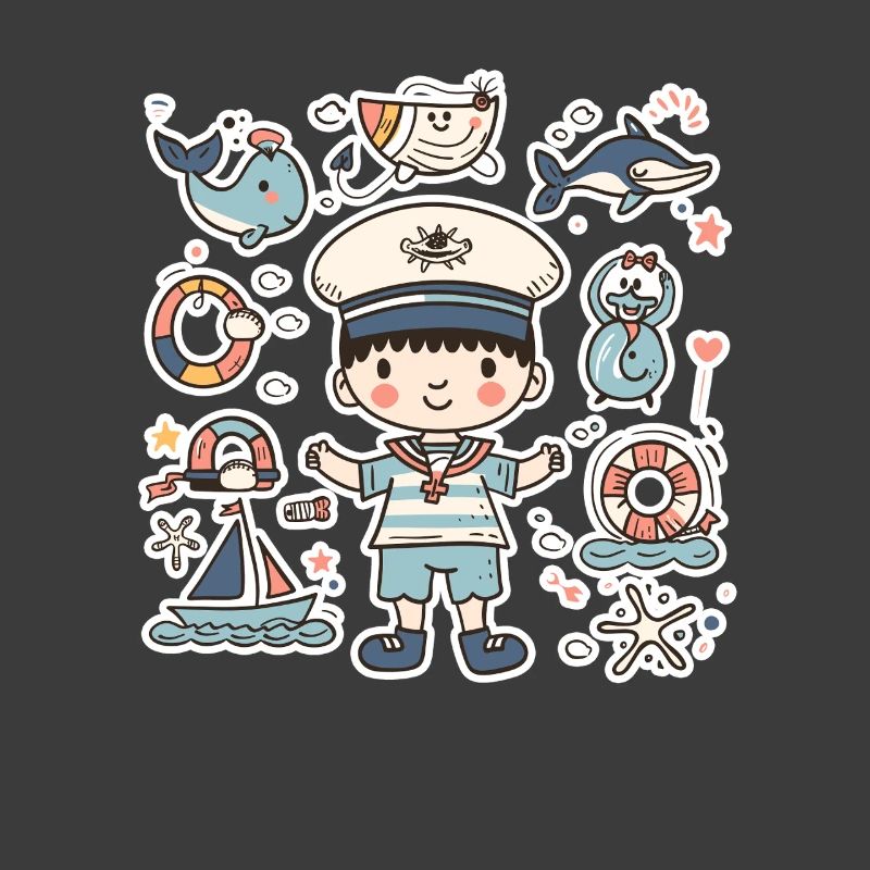 Look de dessin animé de petit marin