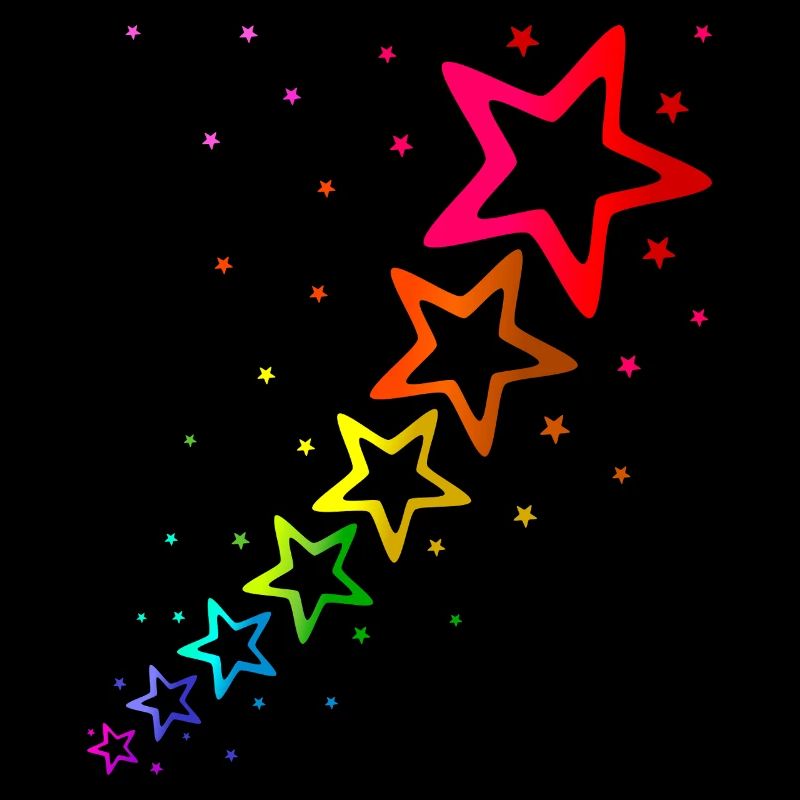 bunte Sterne Regenbogenfarben