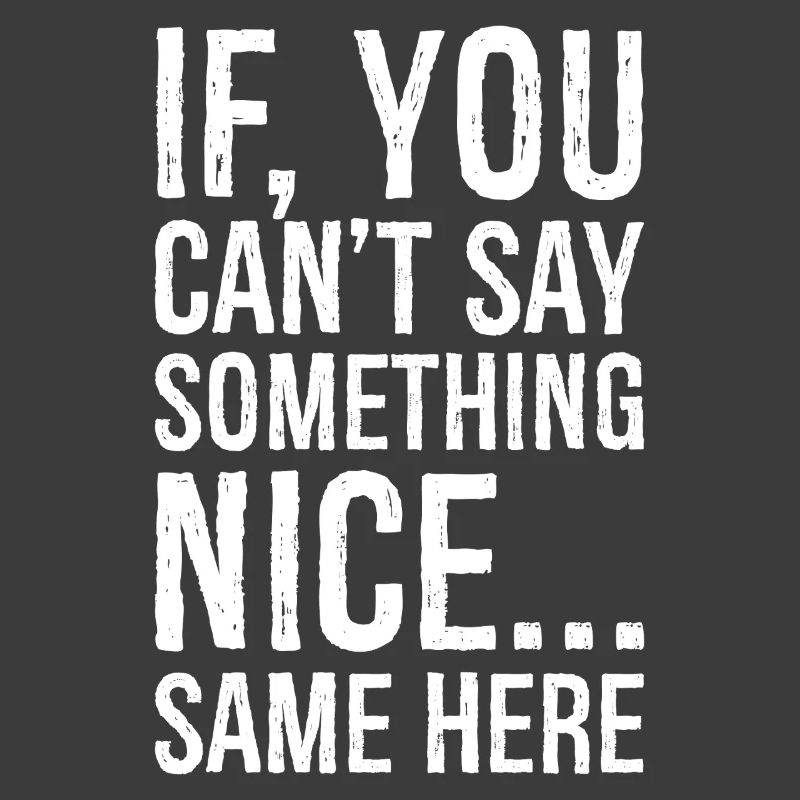 if you can't say something nice same here