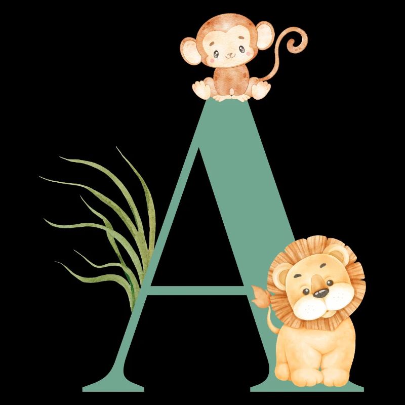 Lettre a vert animaux jungle