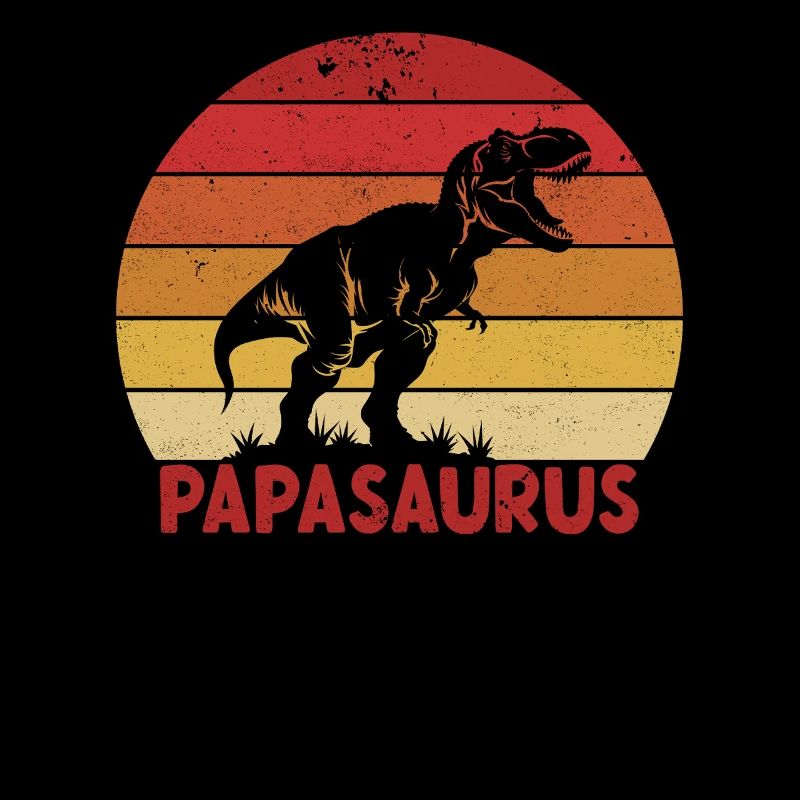 Papasaurus Papa Retro T-Rex Father's Day Gift
