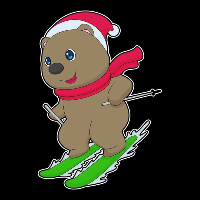 Bear Christmas Ski