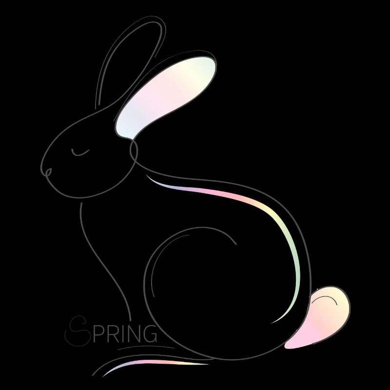 Minimalist bunny illustration for spring