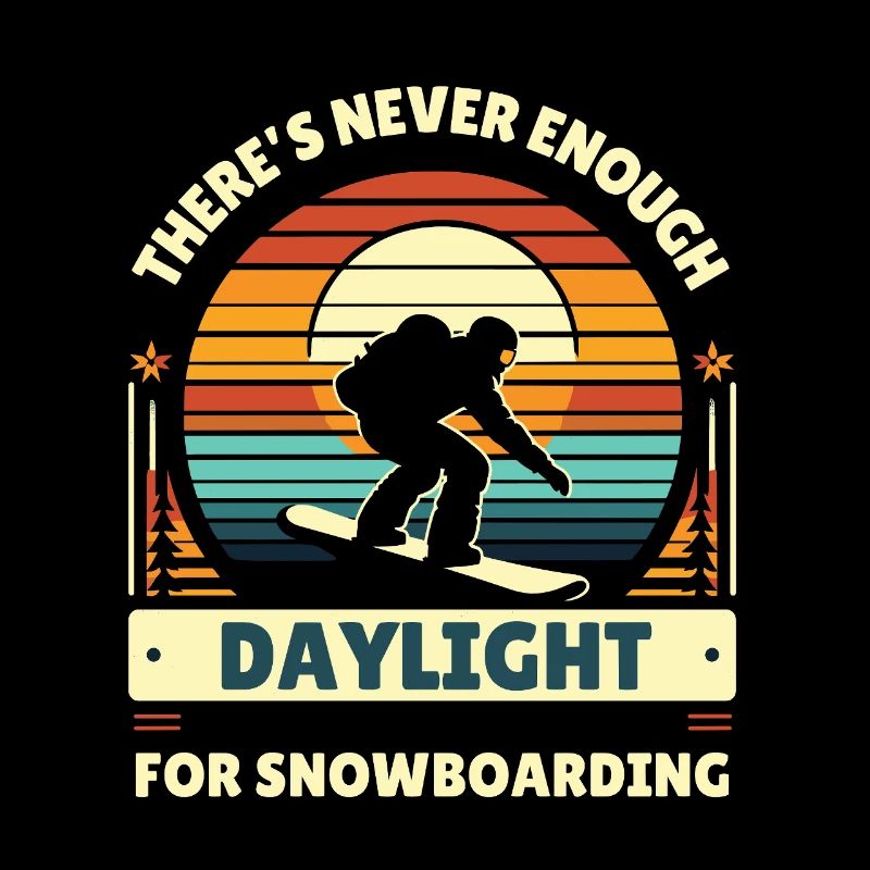 Snowboard Snowboarder Rétro Vacances d’hiver Cool