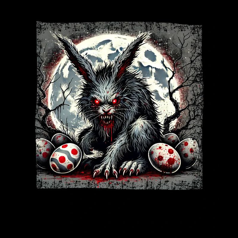 Gruseliger Werwolf Osterhase