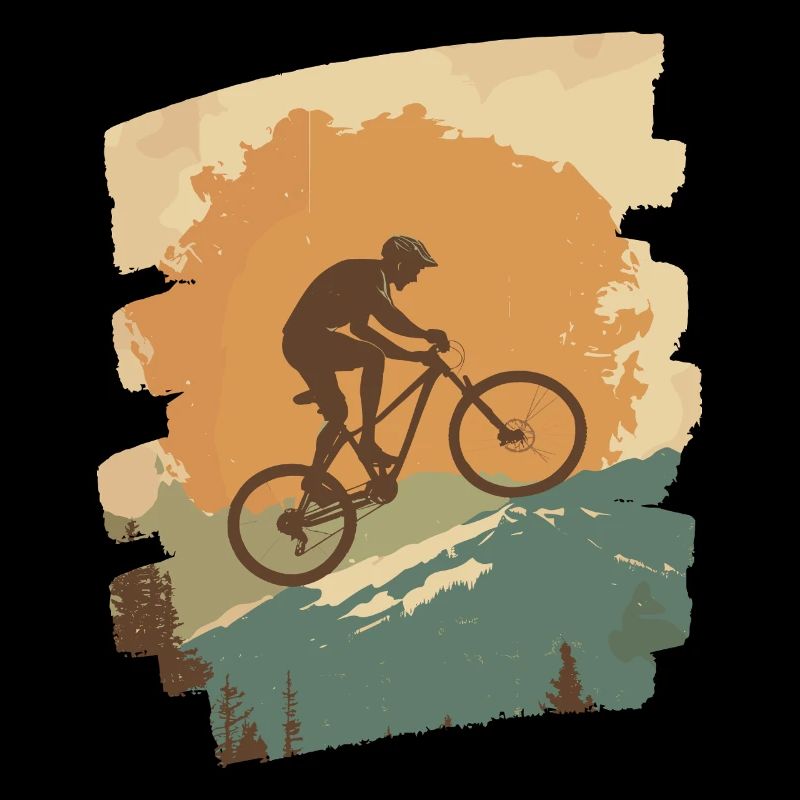 Mountainbiker Downhill Berge Radsport