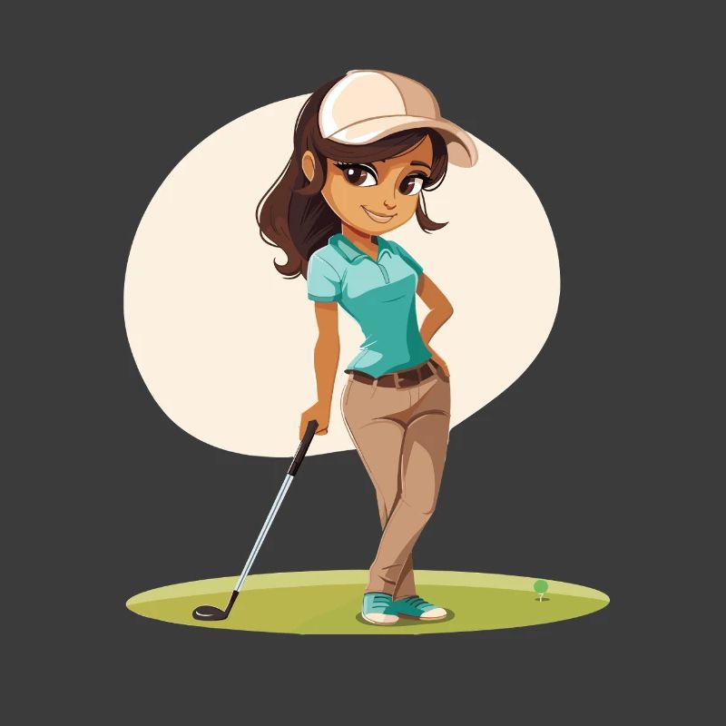Weiblicher Golfer Comic
