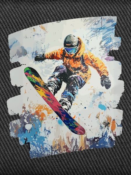 Snowboarder poudreuse