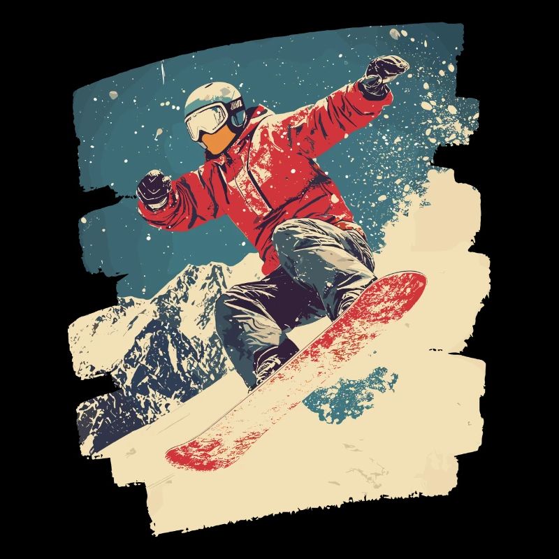 Snowboarder poudreuse