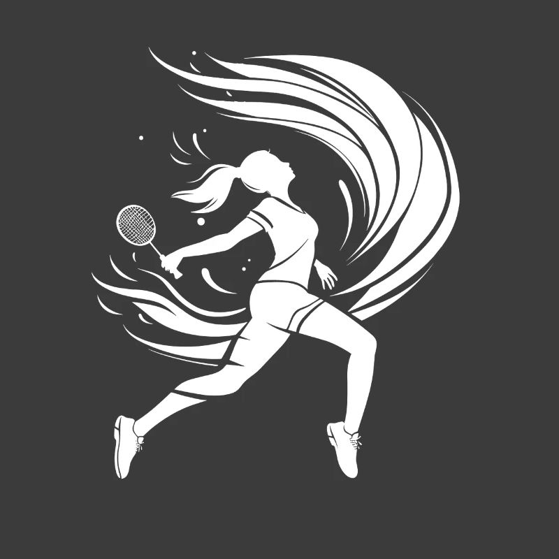 Badminton Player Drawing