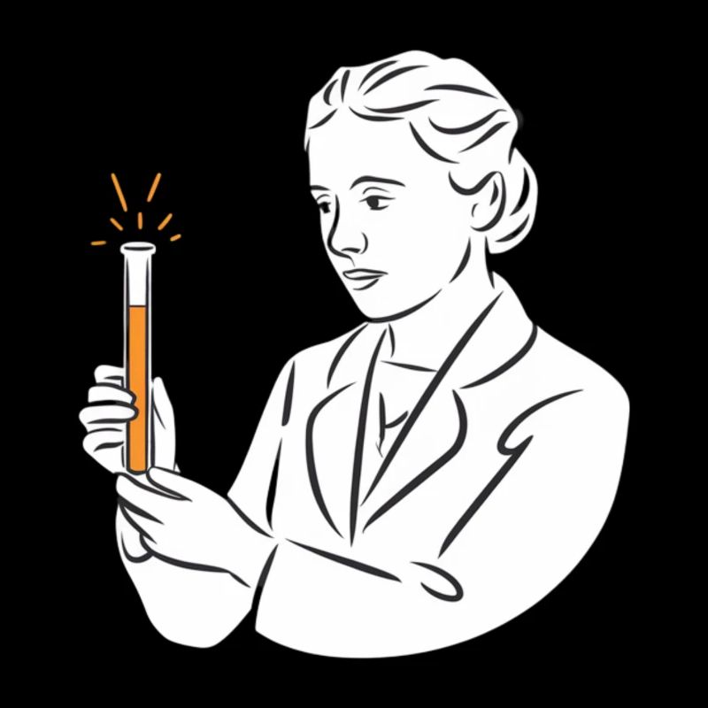 Conception d’art au trait d’un scientifique inspirant
