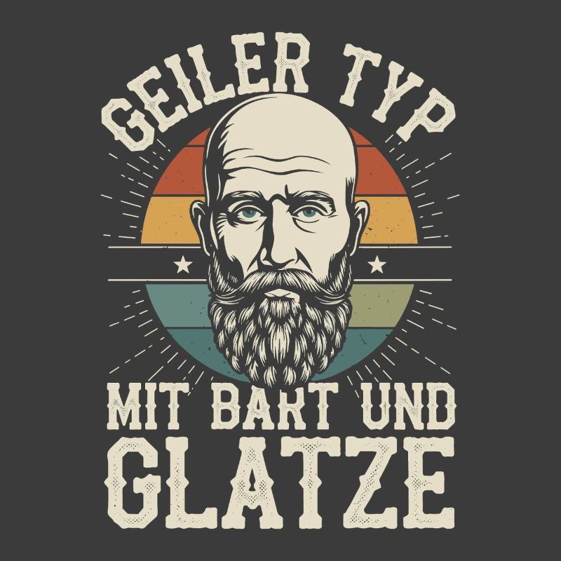 Geiler Typ Mit Bart & Glatze Glatzkopf Bartträger