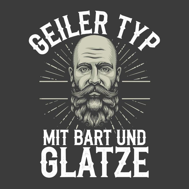 Geiler Typ Mit Bart & Glatze Glatzkopf Bartträger