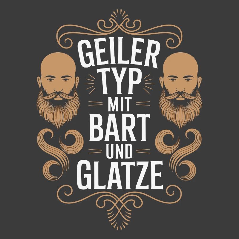 Geiler Typ Mit Bart & Glatze Glatzkopf Bartträger