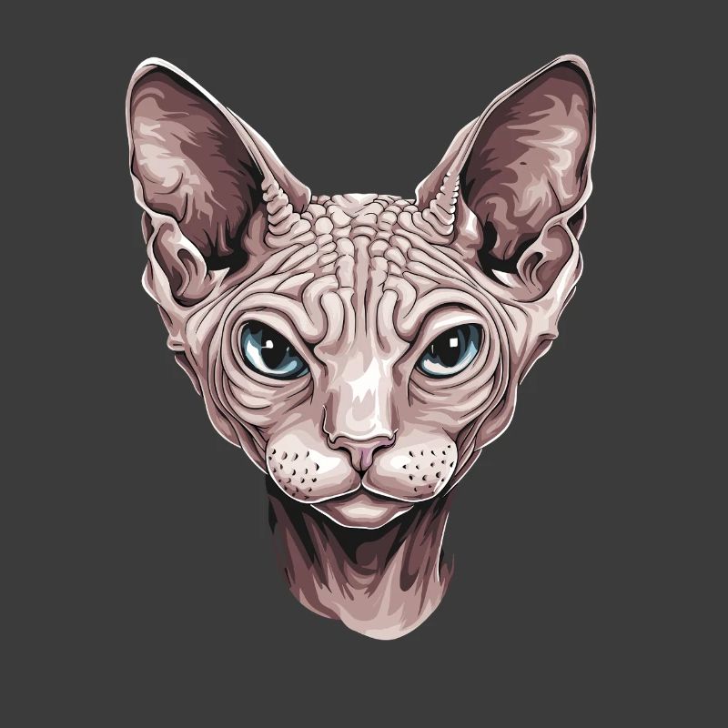Fascinating Sphinx Cat Portrait Artwork