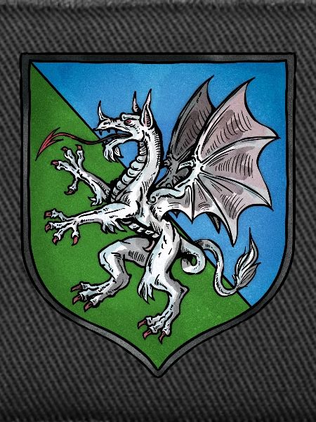 Wappen weißer Drache
